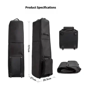 Foldable Golf Travel Bag with Wheels Heavy Duty Waterproof Canvas Travel Case with Thickened Padding for Airplane Checked