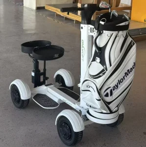 Foldable Golf Trolley 4 Wheels Lightweight Golf Push Cart Aluminum Golf Trolley with Umbrella Holder