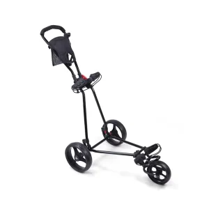 Foldable Golf Trolley Push Cart Steel Frame Golf Trolley 3 Wheels Golf Push Cart