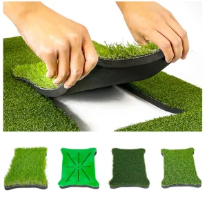 Foldable Heavy Duty Golf Hitting Mat 4 in 1 Golf Mat for Swing Hitting Chipping Putting Practice with Anti Slip EVA Backing
