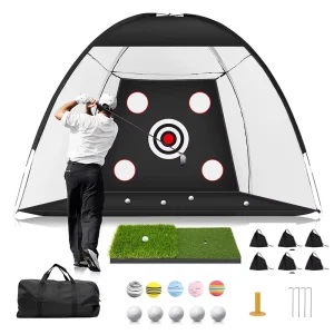 Foldable Indoor Outdoor Golf Hitting Net for Training and Backyard Driving Range for Chipping and Chipping Practice