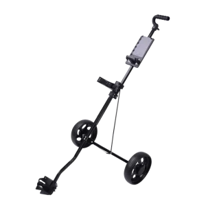 Foldable Iron Frame Golf Push Cart QCWG01 Black Lightweight Trolley with 2 Wheels