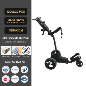 Foldable Lithium Battery Three Wheels Golf Trolley Foldable Lightweight Portable Durable Push Compact