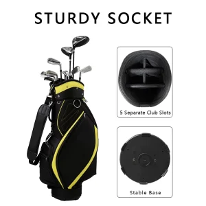 Foldable Nylon Hydrophobic Lightweight Golf Cart Bag with Dust Cover and Zip Closure