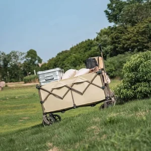Foldable Picnic Shopping Wagon Cart Collapsible Four Wheel Waterproof All Terrain Outdoor Heavy Duty Portable Pull Cart