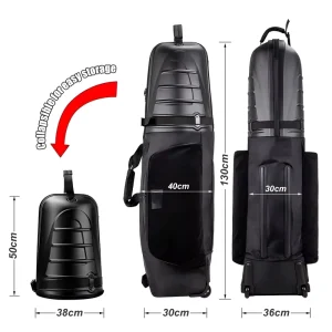 Foldable Portable ABS Hard Top Golf Travel Bag 1680D Ballistic Nylon Waterproof Check-in Bag Spinner Wheels Club Protection