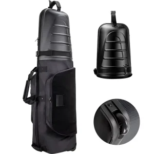 Foldable Portable Golf Travel Bag ABS Hard Top 1680D Ballistic Nylon Golf Check-in Bag with Wheel Spinner