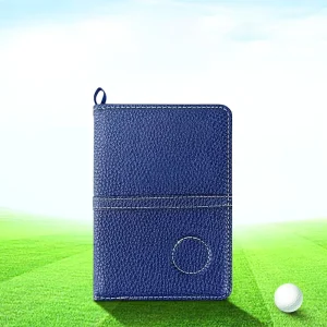 For Golf Golf Score Card Holder Leather Stamped Logo and Enamel Golf Ball Marker
