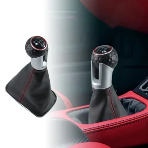 For Vw Golf Mk4 Bora 97 04 6 Speed Gear Shift Knob Red Line With Black Pu Leather Material Boot Cover Factory Sale