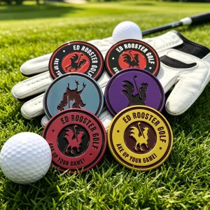 Four Leaf Clover Chinese Zodiac Casino Custom Poker Chip Blank White Magnetic Golf hat Clip Ball Marker Holder Line Drawing Tool