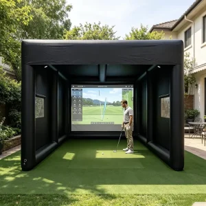Free 3D Design Waterproof Outdoor PVC Inflatable Golf Simulator Practice Tent for Golf Studio