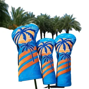 Free Sample Waterproof UT Driver Golf Headcover Elastic Band Logo Embroidery Fairway Head Cover Set From Manufacturer