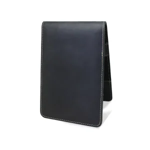 Full Grain Crazy Horse Leather Golf Scorecard Holder Open Closure RFID Feature Vintage Style Polyester Lining