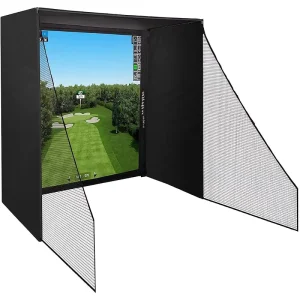 Full Safety Padding Blackout Curtain Home Golf Sim Setup Compatible with Launch Monitors Golf Simulator Enclosure Kit