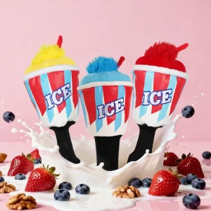 Funny Gift Plush Driver Head Cover Ice Cream Golf Headcovers Luxury Golf Accessories