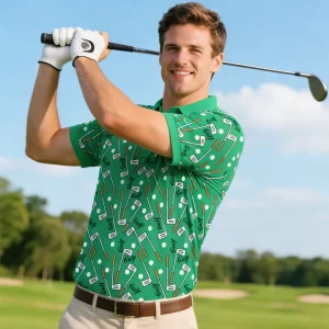 GEEDA UV Protection Lightweight Breathable Golf Clothes Quick Dry Four Way Stretch Polo Unisex Golf Polo T Shirt for Golf Sports