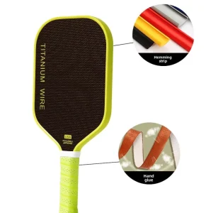 GEN 1 PP Honeycomb Core Carbon Fiber Pickleball Paddle Reinforced Yellow TPU Edge Guard for Club Commercial Use