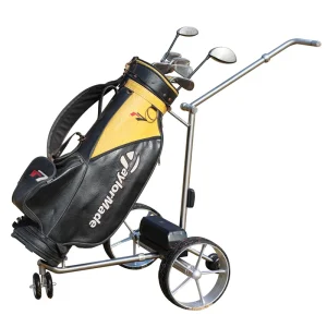 GF002 Electric Golf Cart Trolley Remote Control Three Wheeled 200W Motor 25kg Load Umbrella Rack Follow