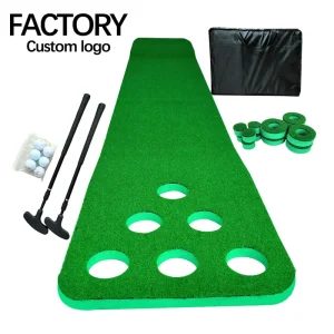 GL0101 Custom Mini Golf Game Set Portable Office Putting Green with Artificial Grass for Golf Training Aids Putter Practice