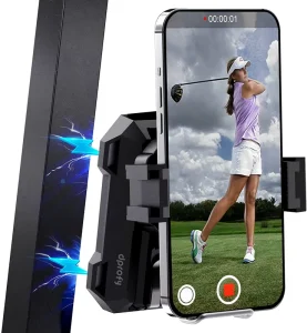 GM10 Universal 180 Degree Rotating Mount Golf Launch Monitor Swing Caddie with Rubber Strap