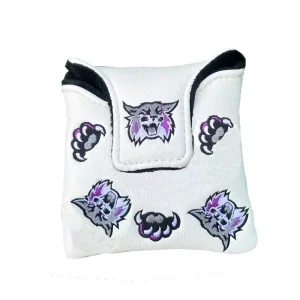 GOLF HEAD COVER Waterproof Embroidered Logo Pu Leather Square Golf Putter Mallet Headcover Magnetic Customizable