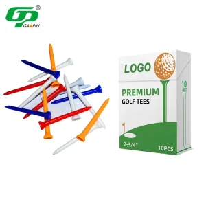 GP03 Premium Eco Friendly Durable Lightweight Plastic Golf Tees 83mm 10 12 18PCS Pack Custom Logo Available