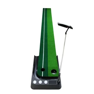 GPMA325 Portable Indoor Golf Putter Trainer Auto Return Fairway Design Baffles Two White Lines Regular Flex