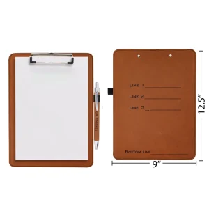 Genuine Leather Clipboard Golf Scorecard Document Holder with Pen Holder Gift for Coaches Lawyer Doctors Nurse