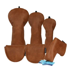 Genuine Leather Golf Accessories Custom Golf Driver Headcover Vintage Leather Embroidery Golf Head Cover