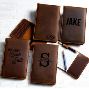 Genuine Leather Golf Scorecard Holder with Pen Sleeve Outdoor Yardage Book Holder Score Book Pouch Gift for Golf Player