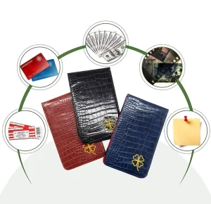 Genuine Leather Golf Scorecard Holder with Yardage Book Cover Stylish Durable Black