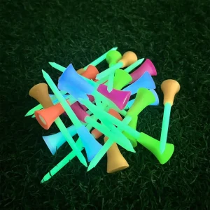 Glow in the Dark Golf Tees for Night Sports Fluorescent Rubber Golf Tee 70mm 83mm Bright Light up Luminous Balls Mixed Colors
