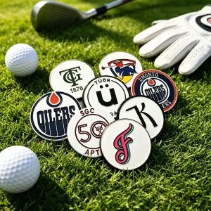 Gold Blank Magnetic Leather Custom Metal Electric Golf Ball Marker Golf Customizeable Magnetic Necklace