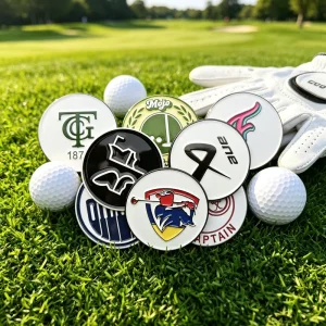Gold Golf Zink Legierung Magnetic Antike Messing Clip on Custom Golf Ball Marker Stainless Steel Golf Bracelet Blank Necklace