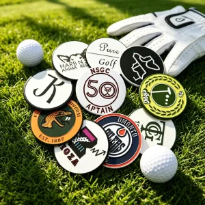 Gold Golf Zink Legierung Magnetic Custom Metal 3d Antike Messing Clip on Golf Ball Marker Golf Bracelet Blank Necklace