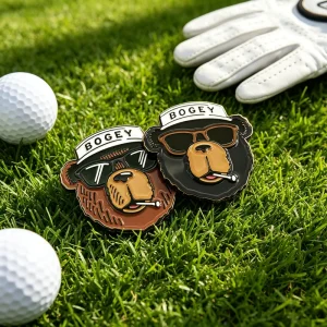 Gold Golf Zink Legierung Magnetic Custom Metal 3d Antike Messing Golf Pitchfork Ball Marker Golf Bracelet Blank Necklace
