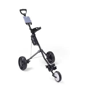 Golf 3 Wheel Folding Steel Pull Cart with Water Bottle & Scorecard Holder Convenient Trolley for Golfers