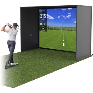 Golf Accessories 10 X 8 Ft Golf Sim Net Kit Golf Simulator Enclosure Net with Premium Triple Layer Impact Screen