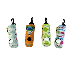 Golf Accessories Bag Neoprene Printed Golf Ball Pouch Golf Carrying Pouch Cute Ball Holder Carry Bag with Clip Hooks