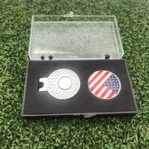Golf Accessories Complete Gift Set Ready to Ship Magnetic US Flag Men Metal Golf Ball Marker Hat Clip