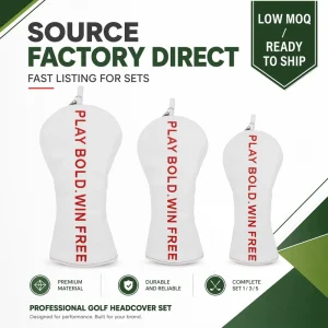 Golf Accessories Drop Shipping Custom 3Pcs/Set Golf Wood Head Covers Waterproof Durable PU Leather Golf 460cc Driver Headcover