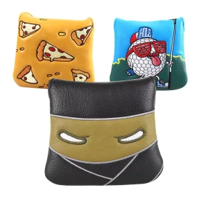 Golf Accessories Gift Pu Leather Golf Headcovers Custom Logo Square Mallet Putter Club Headcovers Golf Head Cover