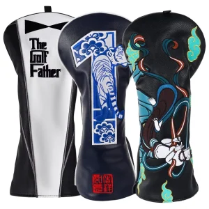 Golf Accessories Gift Suit Rose Golf Headcover PU Leather Driver Club Head Cover