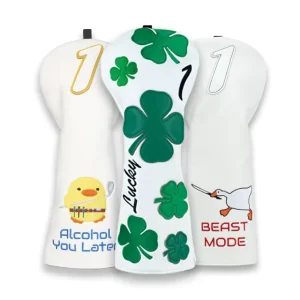 Golf Accessories Golf Head Covers Embroidery PU Leather Club Golf Headcover Driver Cover