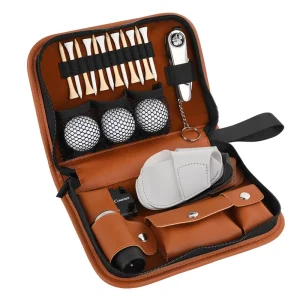 Golf Accessories Kit with Rangefinder Brush Tees Ball Clamp Mini Scorer Club Cover Essential Golf Bag Add-Ons