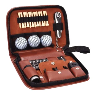 Golf Accessories Lightweight Waterproof Zipper Bag Tees Divot Tools Balls Score Counter Holding Organizer Portable PU B0021