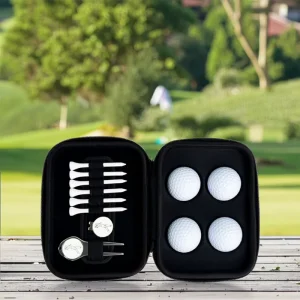 Golf Accessories Pack Waterproof PU Balls Zipper Closure Golf Set