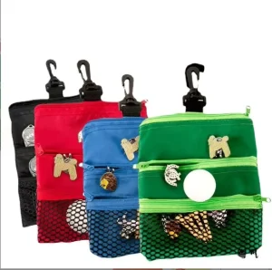 Golf Accessories Pouch Golf Ball Divot Tool Hat Clip Tee Storage Carrying Bag with Clip