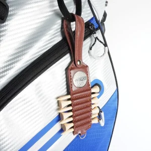 Golf Accessories Pu Leather Portable Gift For Men Women Child Golf Tee Holder With Marker Tees Holder