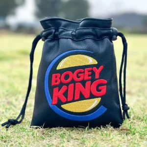 Golf Accessories Small Ball Bag BOGEY KING Letter Embroidery PU Leather Customizable Belt Drawstring Golf Supplies